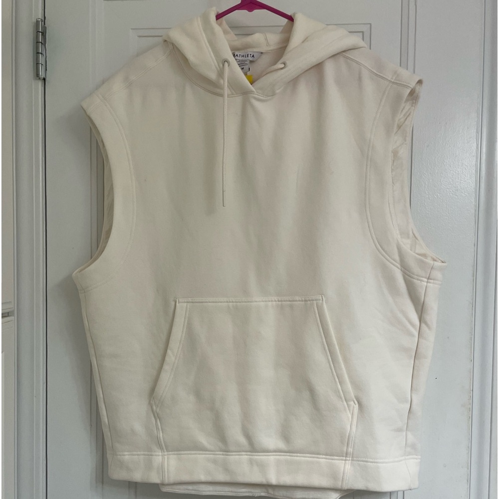 Athleta Retroplush Cocoon sleeveless Hoodie Size Med  NWOT